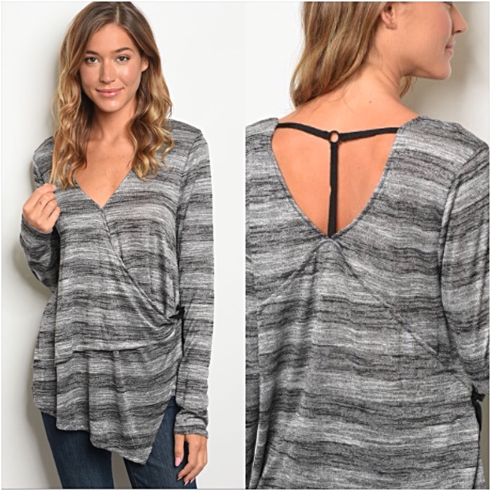 Gorgeous V-Neck Wraparound Tunic Top Medium - Picture 4 of 8